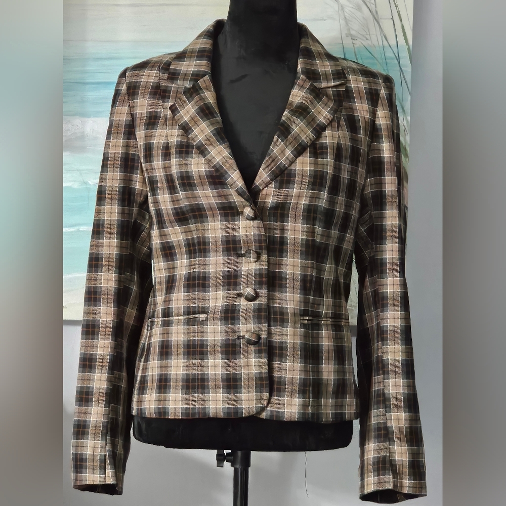 WAYF Darby Plaid Blazer Sz Medium